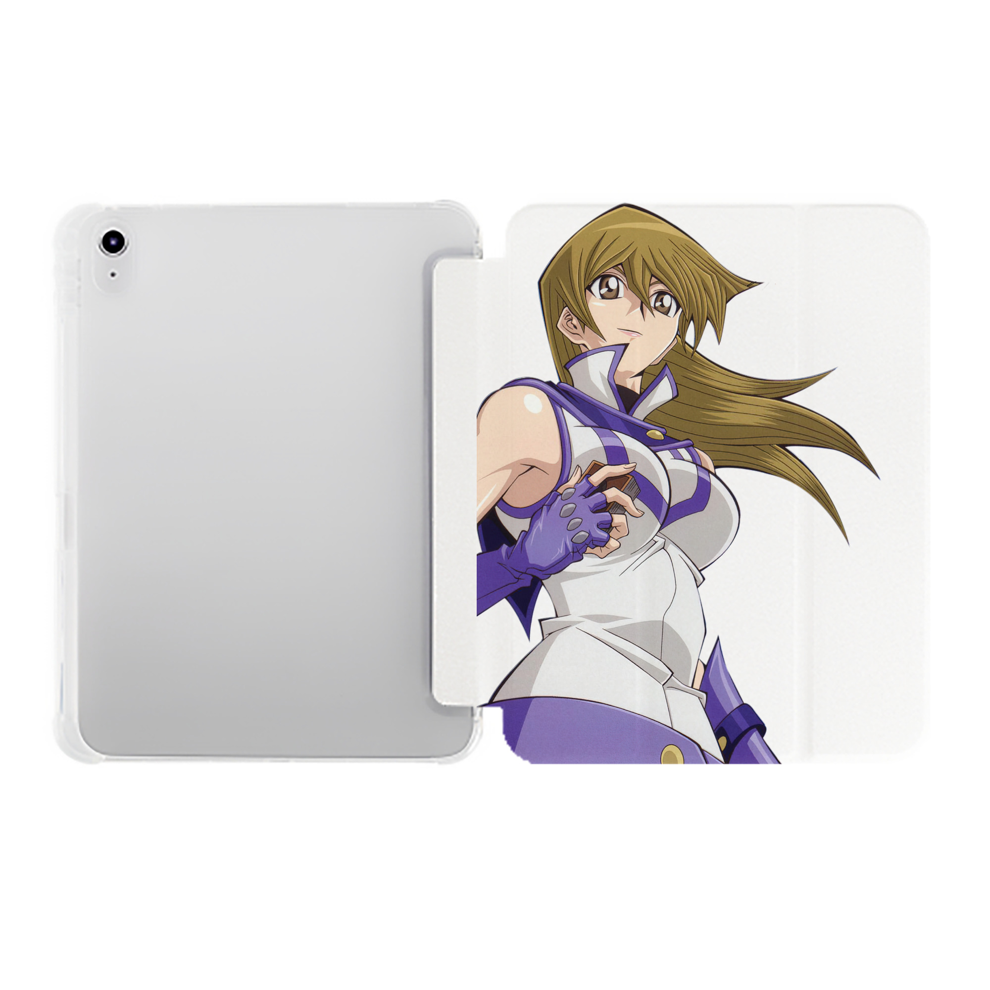 （画像用） 遊☆戯☆王 Yu-Gi-Oh! IPad ケース ペン収納付き 三つ折りスタンド PUレザー×シリコン 対応機種9.5/10.5/10.9インチ